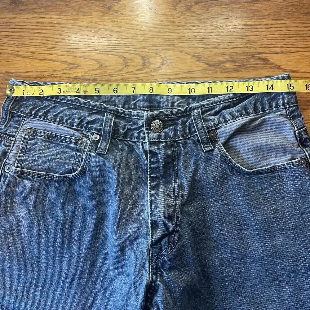 Levi's 569 Loose Straight Jeans Blue 32x32 Black Waist Patch Patch